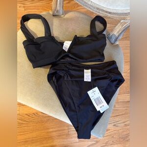 L Space NWT Lee Lee Bikini Top Arlo Bottom Set SMALL BLACK